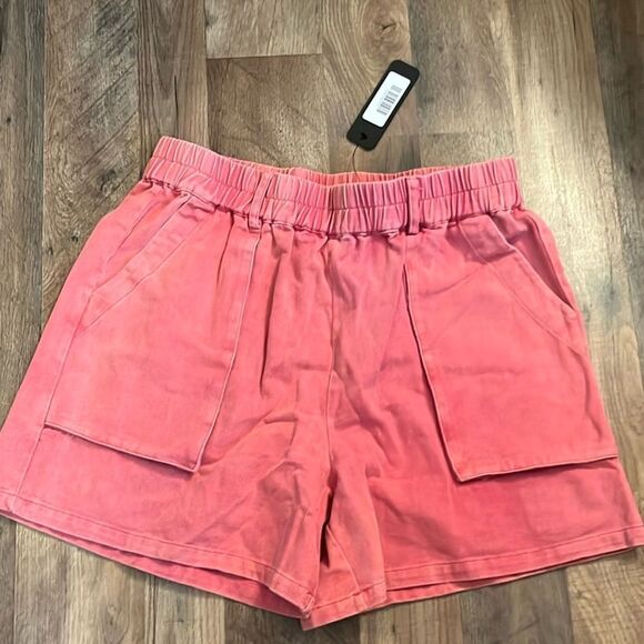 NWT VICI EXTRA LARGE PINK COTTON STETCH WAIST POCKETED SHORTS W16” - Picture 5 of 12